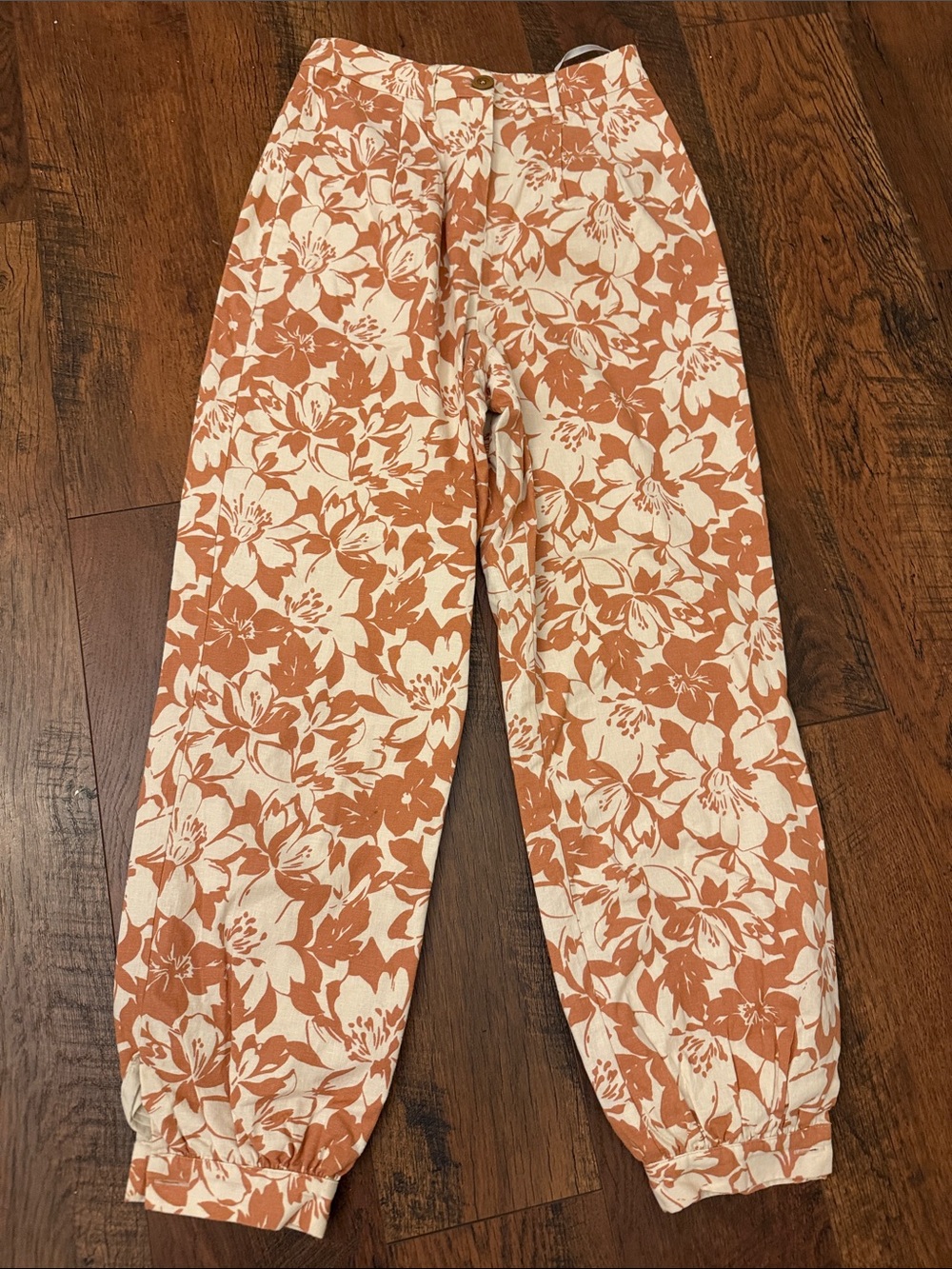 Lovers + Friends Kacey Pant in Caramel Brown Floral — Size XS